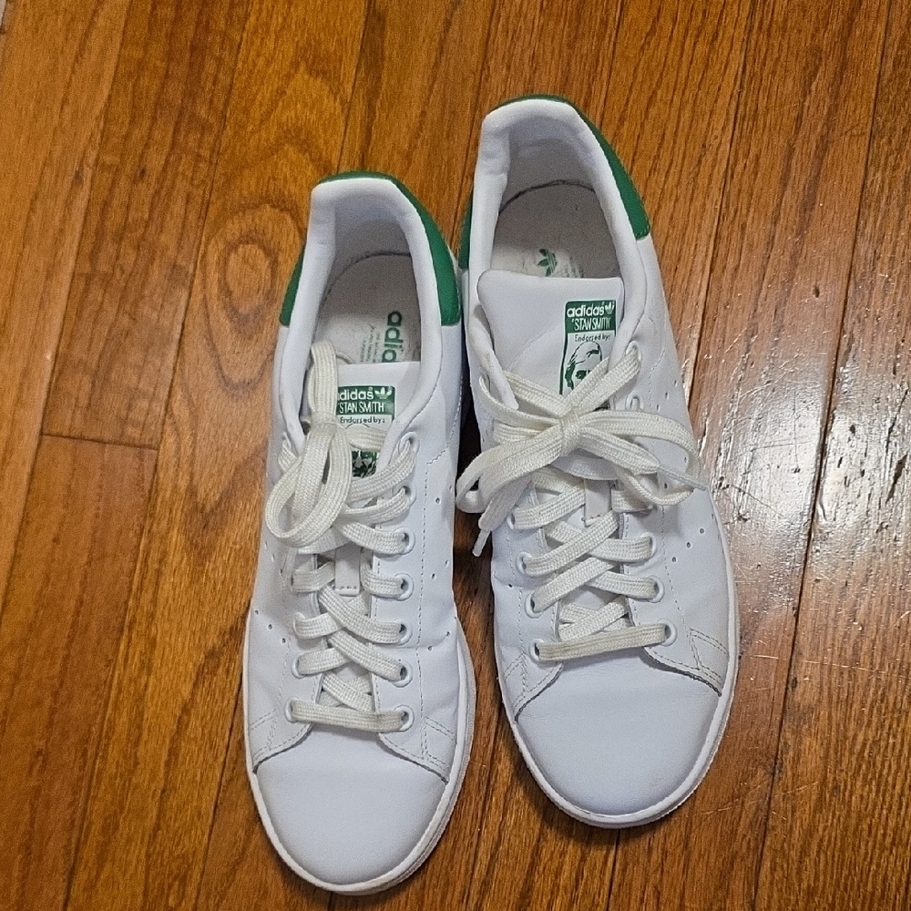 Adidas Classic White and Green Stan Smith Shoes